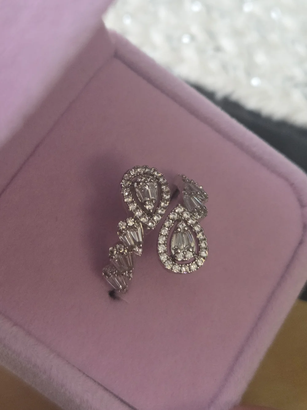 Elegant Statement Ring – Stainless Steel, Hypoallergenic, Sparkling Cubic Zircon